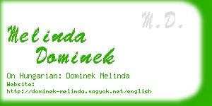 melinda dominek business card